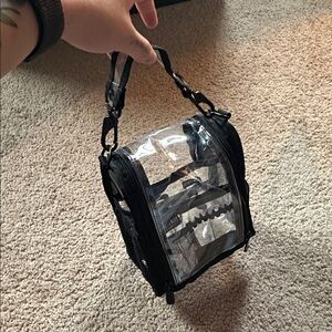 Clear Black Trim Makeup Bag